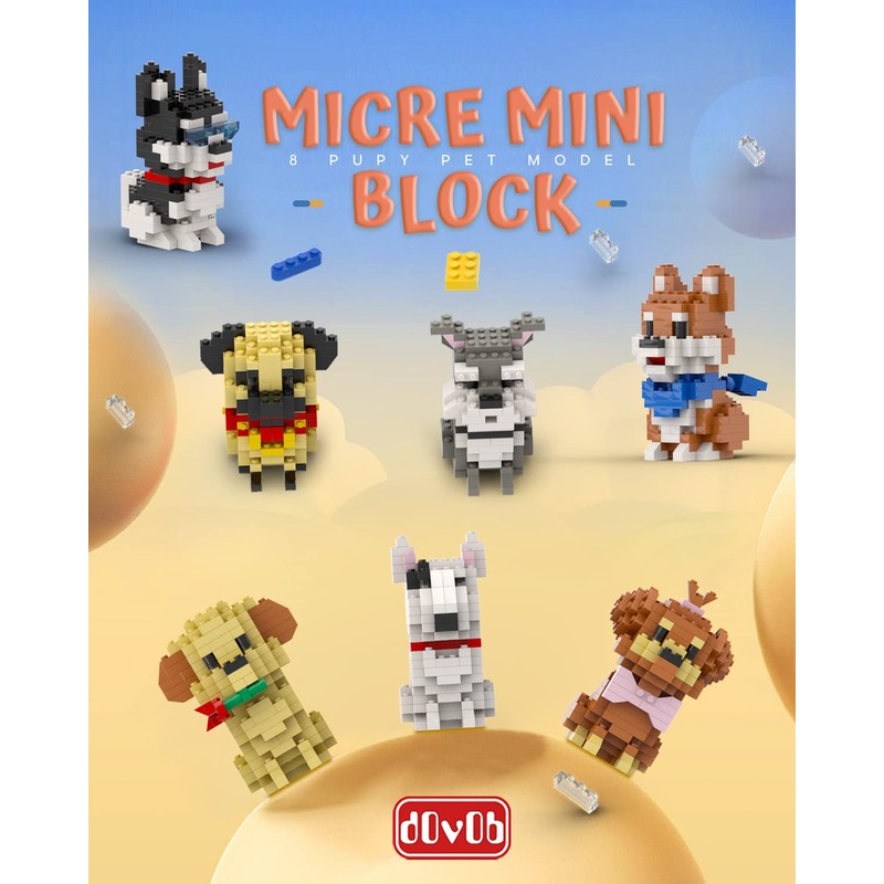 dOvOb Micro Mini Blocks 8 in 1 Dogs Set, 1616