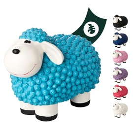 VERDOBA Mini Decorative Sheep for the Garden, Weatherproof - Blue Decorative Sheep Molly - Garden Figure Sheep Garden Decoration Outdoor Decorative Figures (Pastel Blue)