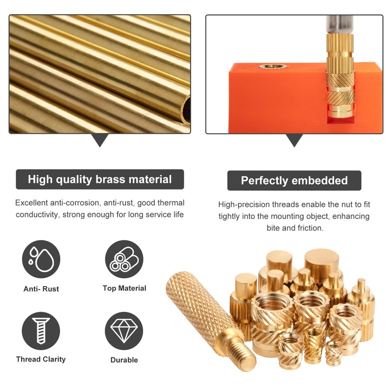 Knpwer 308 Pieces Threaded Insert and Soldering Iron Melting Aid,