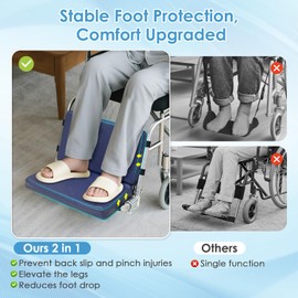 Wheelchair Foot Rest Elevating Extender Wheel Chair Leg Rest Replacement Pad Calf Supports Attachment Foam Pedal Cushion Protector Improves Posture Accessories for Elderly Disabled Patient