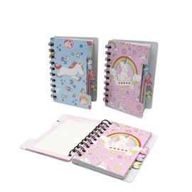 Mini Spiral Notebook for Kids Girls Pocket Journal Memo Ruled Paper, 3 Cute Unicorn Designs, 5.5” x 3.4”