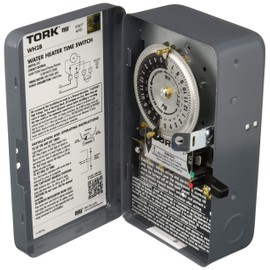 Tork NSI WH2B Mechanical Water Heater Time Switch, 24-Hour, 208/250V, 40A, DPST , Gray