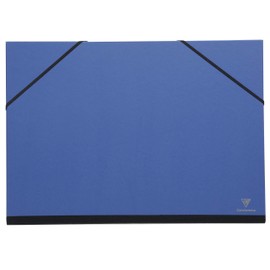 Clairefontaine - Ref 144802C - Art Folder with Elastic Straps Closure - Night Blue Colour - Customisable Vellum Card Surface, Suitable for 24 x 32cm Sized Documents