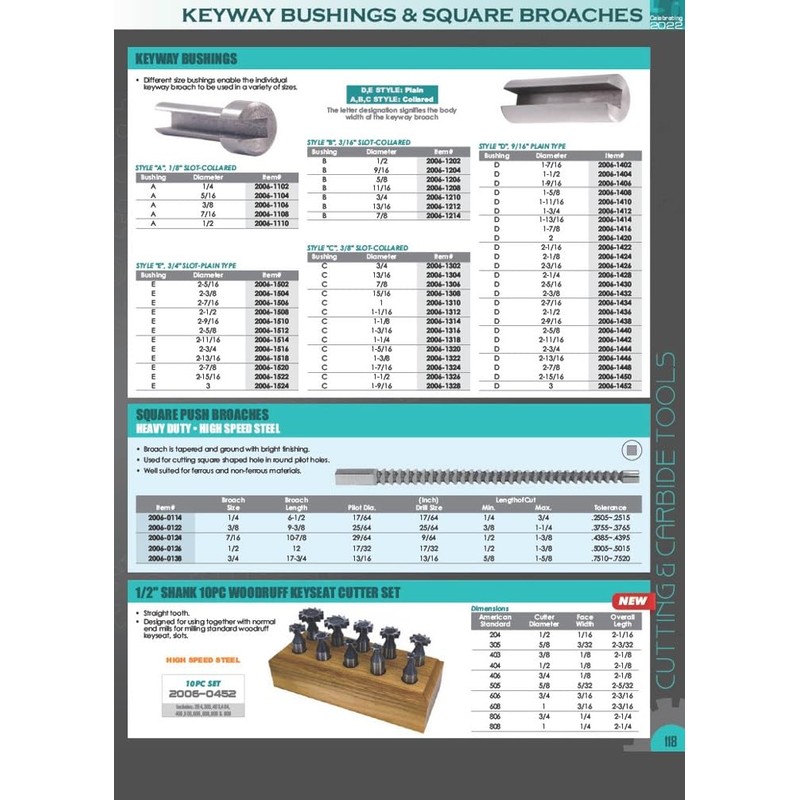 HHIP 2006-0051 9 Piece Keyway Broach Set
