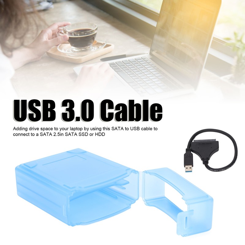 SATA to USB 3.0 Adapter with 2.5in Protective Box Blue
