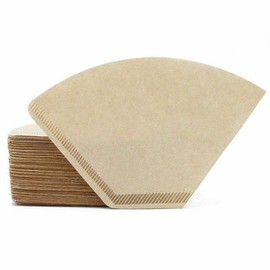 100Pcs Coffee Filter Paper Natural Unbleached Original Wooden Drip Paper