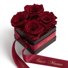 Alles Liebe Flowers for the Mum – Rose Box with Preserved Roses Durable 3 Years – 8.5 x 8.5 cm – Gift for Mother’s Day
