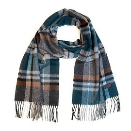 Hickey Freeman Patterned 100% Italian Cashmere Scarf for Men – Ultra-Soft Men’s Winter Scarves, 66-Inches x 12-Inches (Olive Plaid)