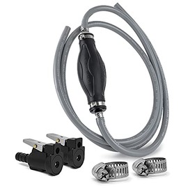 Five Oceans Reinforced EPA/CARB Fuel Line with Primer Bulb (Kit to Assemble) for OMC, Johnson & Evinrude, 6 ft x 5/16 inches Hose, Compatible with Ethanol Blended Fuels, FO-3100-C1