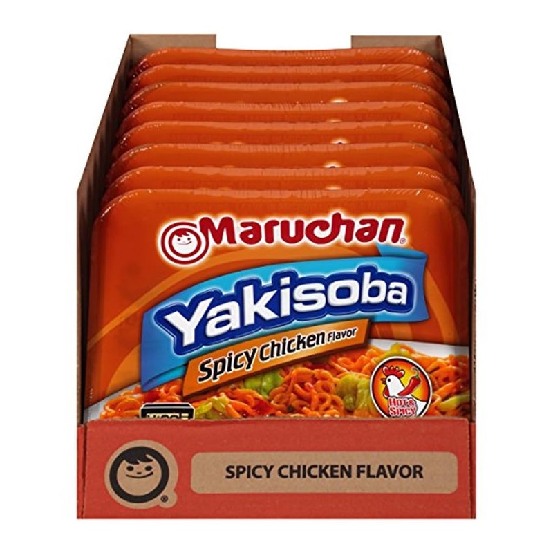 Maruchan Yakisoba Spicy Chicken Flavor, 4.11 Oz, Pack of 8,