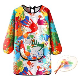 Painting Apron Children's Painting Coat Children 8-10 Years, Children's Painting Smock Apron Primary School Boys Girls Painting Washable Colourful Waterproof Children's Aprons for School Art Painting