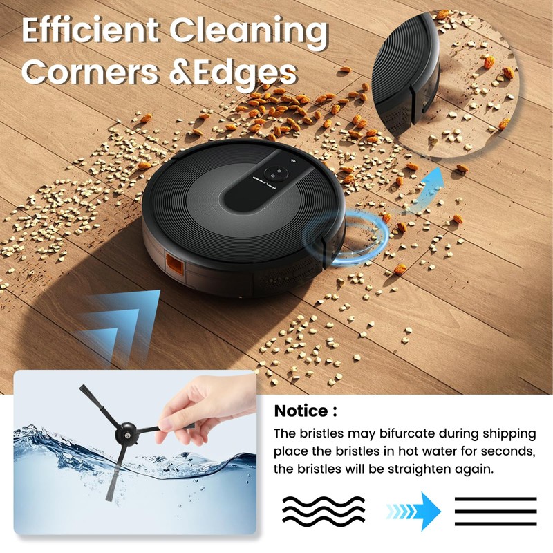 12 Pieces Side Brush Accessories for Roborock Qrevo Series,S8 Pro