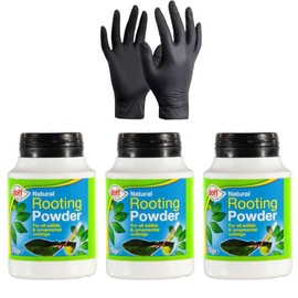 Doff Hormone Rooting Powder Plant and Cuttings 75g Dibber Pack Rootings Power (3 Pack), Included MAATSEN Gloves