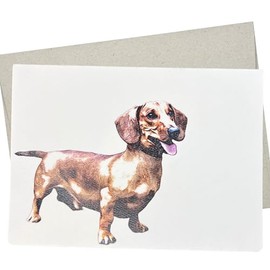 Dachshund Card, Dachshund Birthday Card (1 Premium Quality Folded Card, Blank Inside, 5X7 Inches) Dog Card also for Anniversary, Wedding, Get Well and Thank You - 404