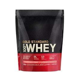 Gold Standard 100% Whey Protein Powder | Whey Protein Isolate Sourced, Fast Digesting | 24g Protein, 5.5g Naturally Occurring BCAAs | Low Carb, Low Sugar, Gluten Free | 22 Servings, 1.5LB (Strawberries & Cream)