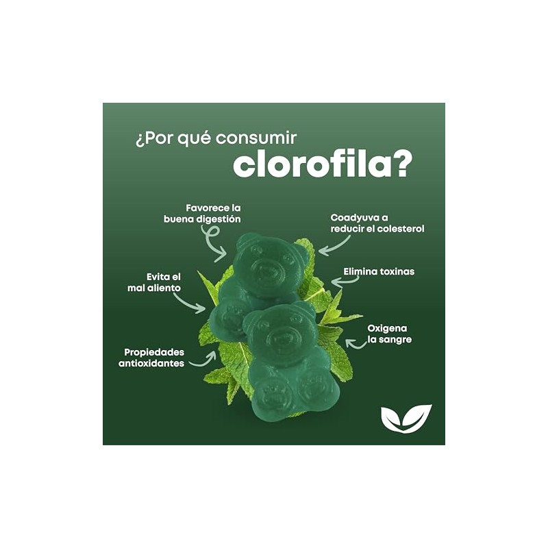 Natural Health Cool Bites Gomitas Clorofila Delicioso Snack Saludable Sabor