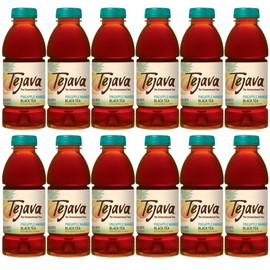 Tejava Unsweetened Black Iced Tea PET Bottles, Pineapple Mango, 16.9 Oz, Pack of 12