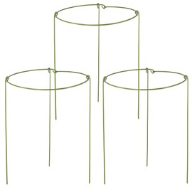 cozyou 3 Pack Garden Stakes Plant Support Cage, Plant Support Rings for Outdoor Indoor Peony Tomato Rose Flowers Potted Plants (10" W x 17" H)