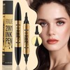 Qaestuan Eyebrow Pencil, Waterproof Microblading Eyebrow Pencil, 2-in-1 Dual-Ended Eyebrow
