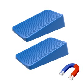 Premium Rubber Door Stop - Large Door Stopper Wedge,Anti-Slip Design, Automatically Fixed,Works On All Floor Types and Carpet Heavy Duty Door (2 Pack, Blue)…