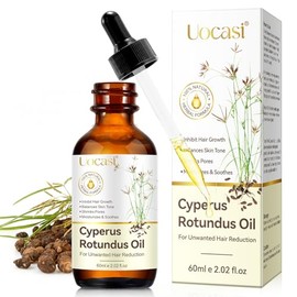 Uocasi Aceite de Cyperus Rotundus, Aceite de Cypress Rotundus para Depilación, Inhibidor Natural para Reducir el Crecimiento No Deseado del Cabello, Alivia la Piel y Minimiza los Poros, Todos los