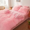Fluffy Faux Fur Pink Comforter Cover Set Queen - Ultra