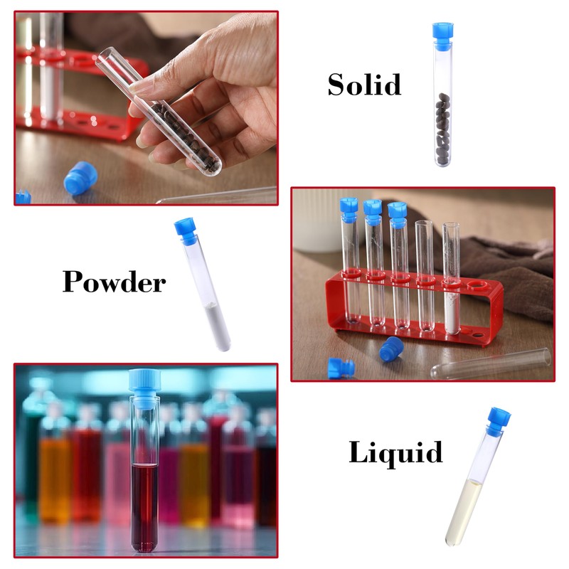 KCKHFA 2 Set Plastic Test Tubes Rack with Caps, Test