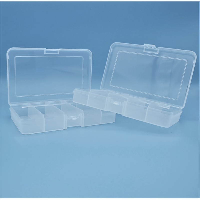 2 x Small 5 Compartment Boxes (Fishing Tackle/Bait/Lure/Accessories Storage)