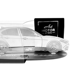 4R Quattroerre.it 11200 Model Silhouette Engraved Car Alfa Romeo Giulia in Stainless Steel