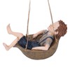 Hanging Boy Statue Hand Painted Rainproof Windproof Resin Outdoor Hanging