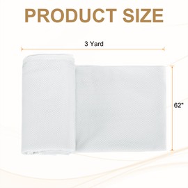 PATIKIL 62 Inch Wide Mesh Fabric Slightly Stretchy for Sewing Backpack Pocket and Straps, Netting Clothes, Netting Bags, Shopping Bags, White 3 Yard