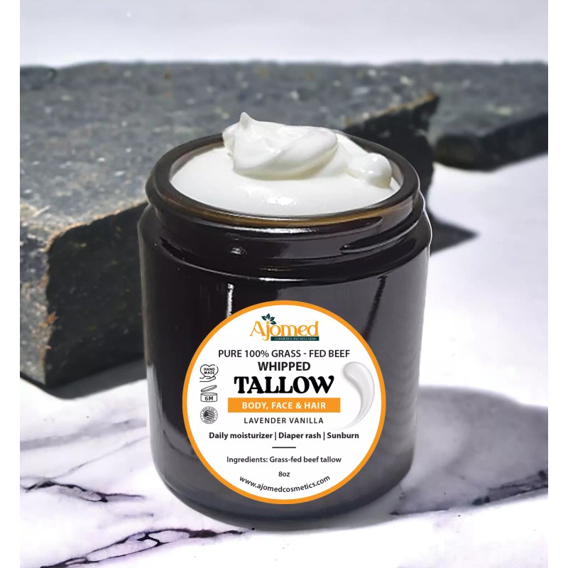 AJOMED Whipped Tallow Skin Cream GRASS FED + Plain, No
