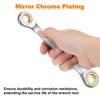 sourcing map Double Box End Ratcheting Wrench 12mm-14mm CR-V Steel