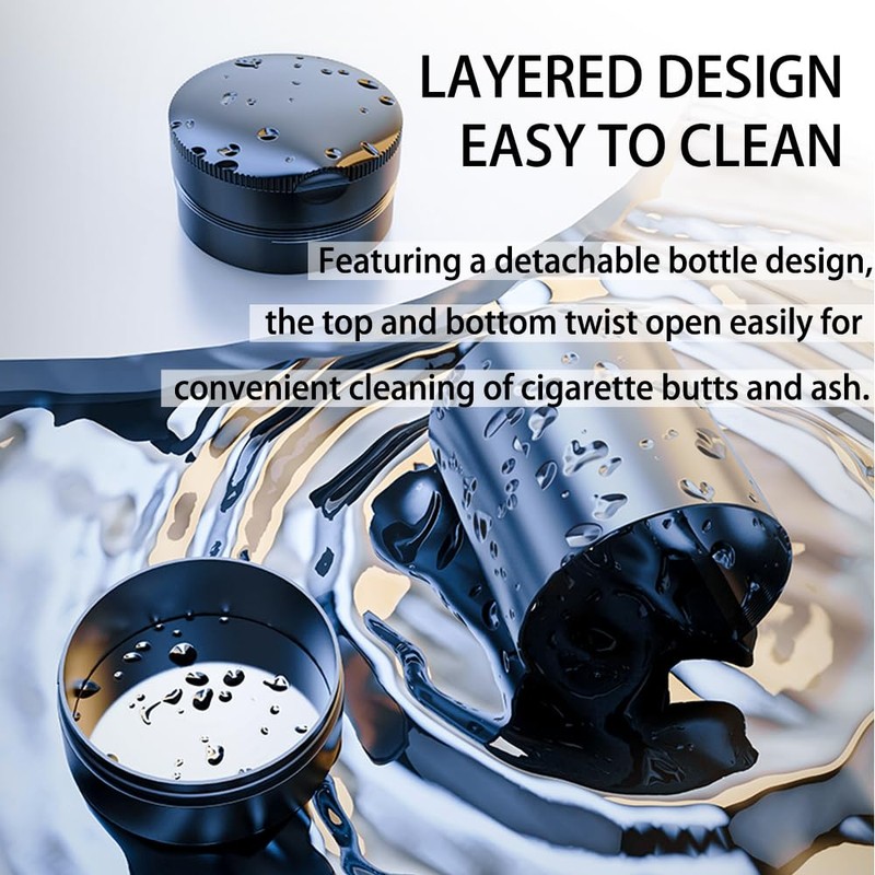 Tmengdao Car Ashtray with Lid,Smokeless Ashtray for Cup Holder Smell