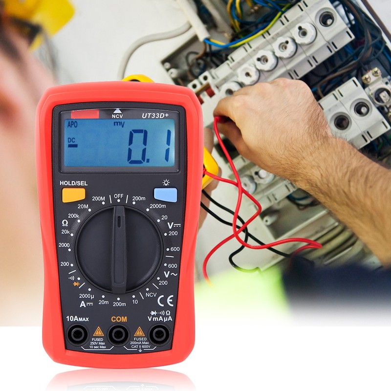 UT33dMultimeter Portable Plastic Large Screen Digital Ammeter Electrician Tools Dc