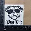 Pug Decal 4 Pack: Pug Life, Pug Heart Silhouette, Pug