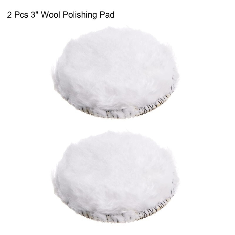 sourcing map 2pcs 3 Inch (75mm) Wool Buffing Pad 3"