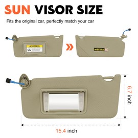 Beige Driver Left Side Sun Visor Replacement Compatible with 2008 2009 2010 2011 2012 Honda Accord Replace 83280TA0A91ZB