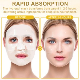 Snail Mucin Hydrogel Face Masks,Collagen Face Mask,Collagen Overnight Face Mask for Firming,Deeply Hydrates & Firming & Glowy,Reduce Sagging & Dullness(34g x 6ea)