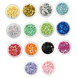 Healeved DIY Nail Charms 14 Boxes of Nail Sequin Stars for Art Glitter Nail Glitter Stars for Nail Art Decor