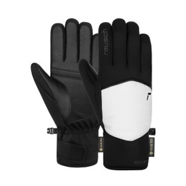 Reusch Amira Gore-Tex Warm, Waterproof, Windproof and Breathable Winter Gloves, Finger Gloves, Snow Gloves, Ski Gloves with Goatskin for Women, Black/White, 7