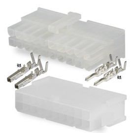Molex (24 Circuits) Receptacle and Plug Housing w/ Terminals18-24 AWG Mini-Fit Jr