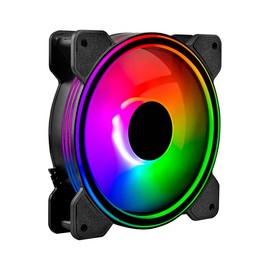 Balam Rush Ventilador Gamer EOLOX BLAZE EX50 120mm ARGB Diseño Circular Borde LED Rainbow 1500RPM Negro 3 Pin BR-938068