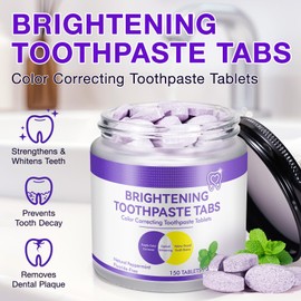 150PCS Purple Toothpaste Tablets, Nano Hydroxyapatite Toothpaste Tablets for Teeth Whitening, Natural Peppermint Fluoride Free Remineralizing Tablets, Deeply Cleaning Gums, Stain Removal