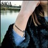 SAGA GIOIELLI® Bracelet Woman Man Rosary Black Crystals Steel