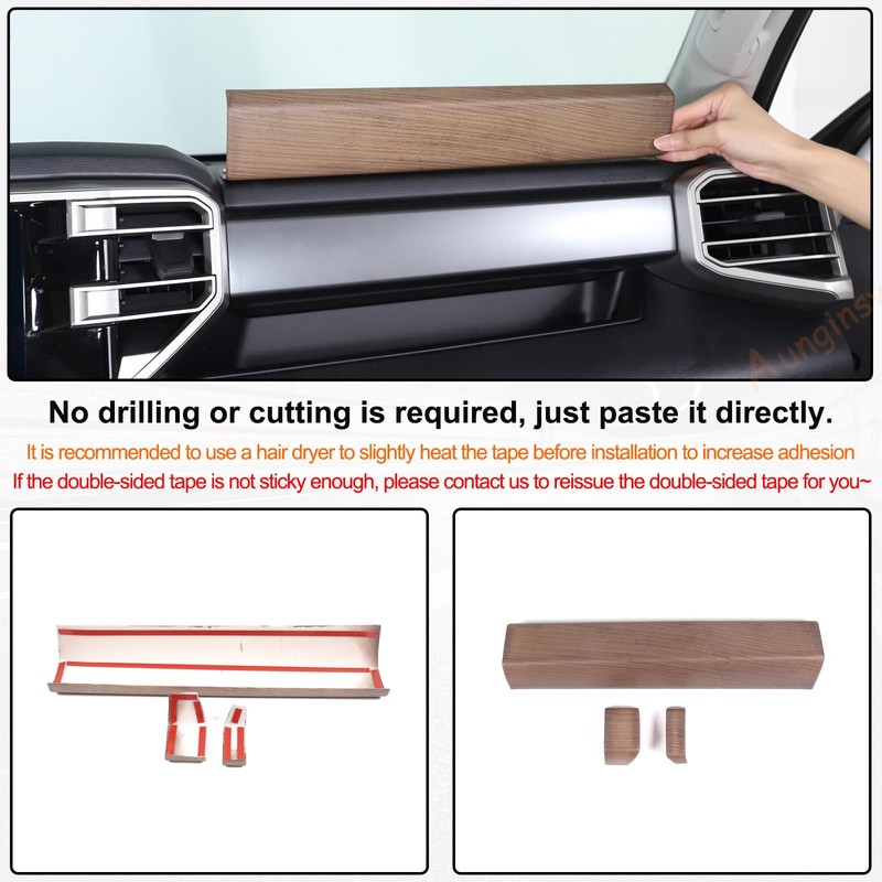 Aunginsy Central Control Dashboard Panel Strips Trim Compatible with Toyota