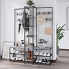 GiftGo Corner Hall Tree with Shoe Rack Storage Bench Display