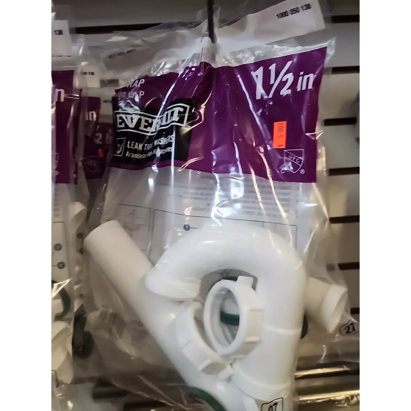 EVERBILT 1-1/2” PLASTIC SINK DRAIN P-TRAP 1000050138 NEW