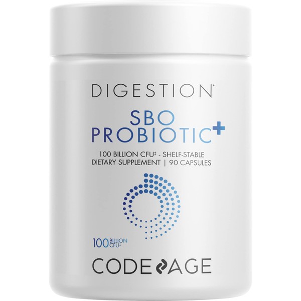 Codeage SBO Probiotics, 100 Billion CFUs Per Serving, Multi Strain Soil Based Organisms Blend and Organic Fermented Botanical Blend, Shelf-Stable, 90 Capsules