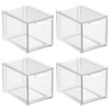 mDesign Plastic Stackable Bathroom Storage with Pull Out Bin Organizer
